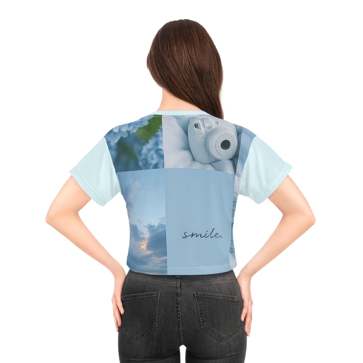 Smile Blue Aesthetic Crop Top