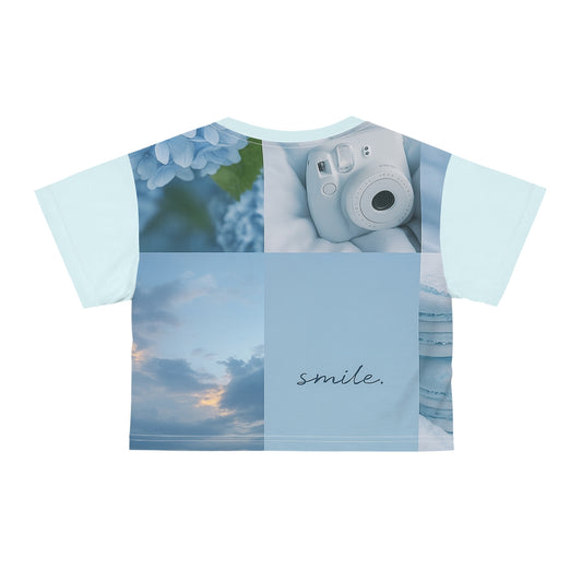 Smile Blue Aesthetic Crop Top