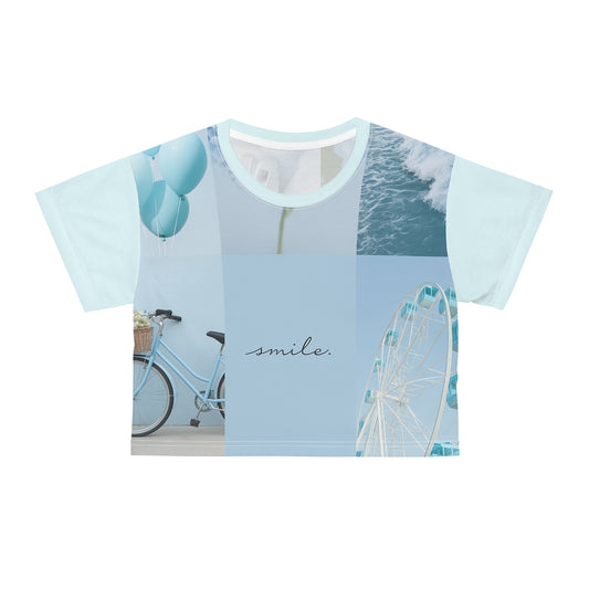 Smile Blue Aesthetic Crop Top